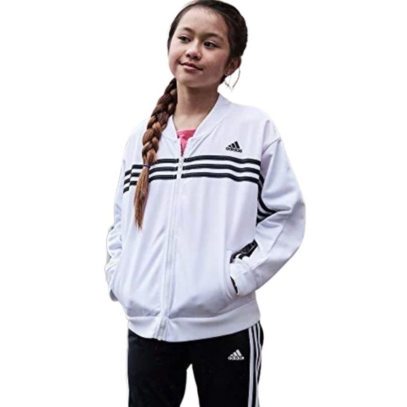 Adidas Athletic Track Jacket Girls Size Large 14 - Picture 1 of 11